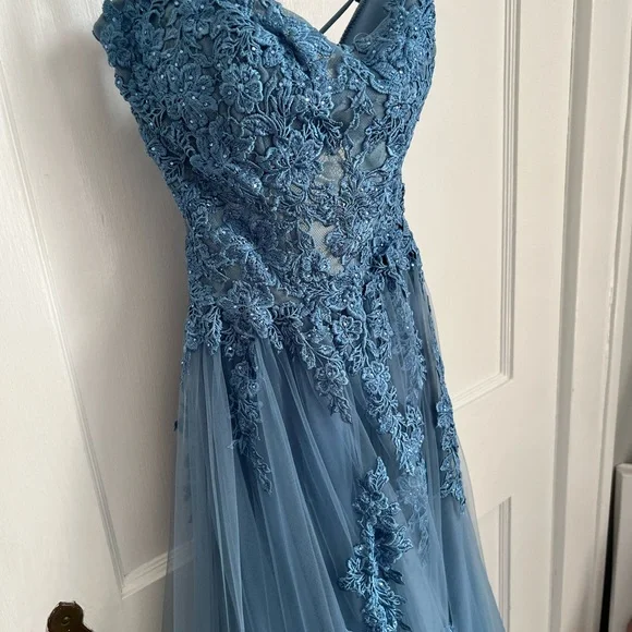 Beautiful Blue Prom Dress by Bliss Gowns - Picture 5 of 15